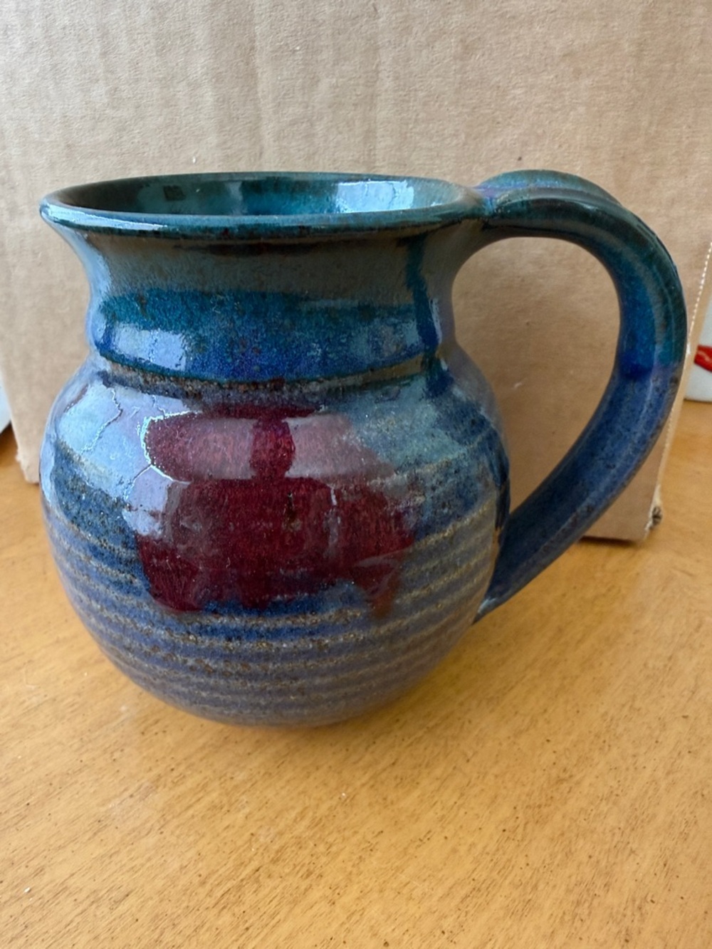 JF signed stamped handmade pottery art mug Joy  Friedman